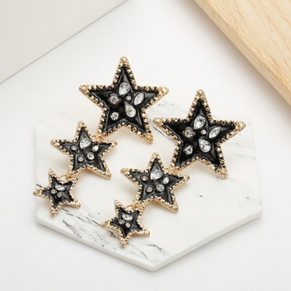 Elegant star crystal gypsy earrings jewelry